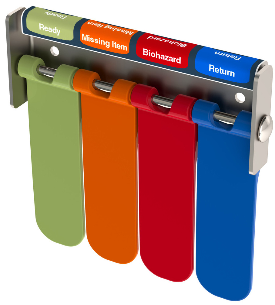 Metro CVFLAGS CaseVue Surgical Case Cart Color Flag System