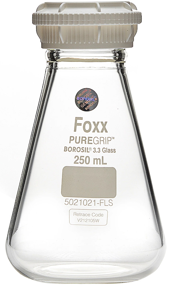 Foxx Life Sciences PUREGRIP Erlenmeyer Flask with VersaCap