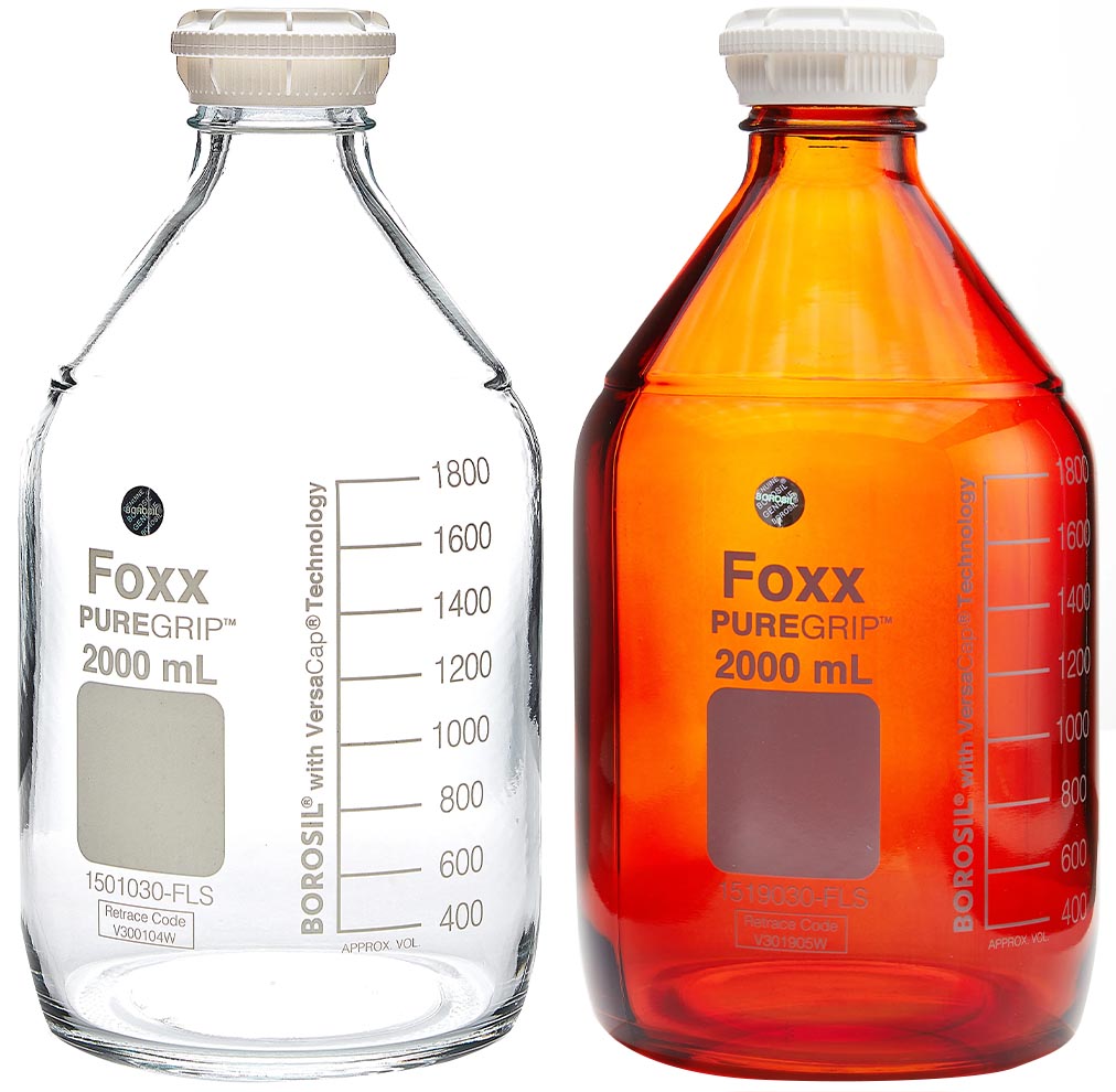 Foxx Life Sciences PUREGRIP Glass Bottles with VersaCap