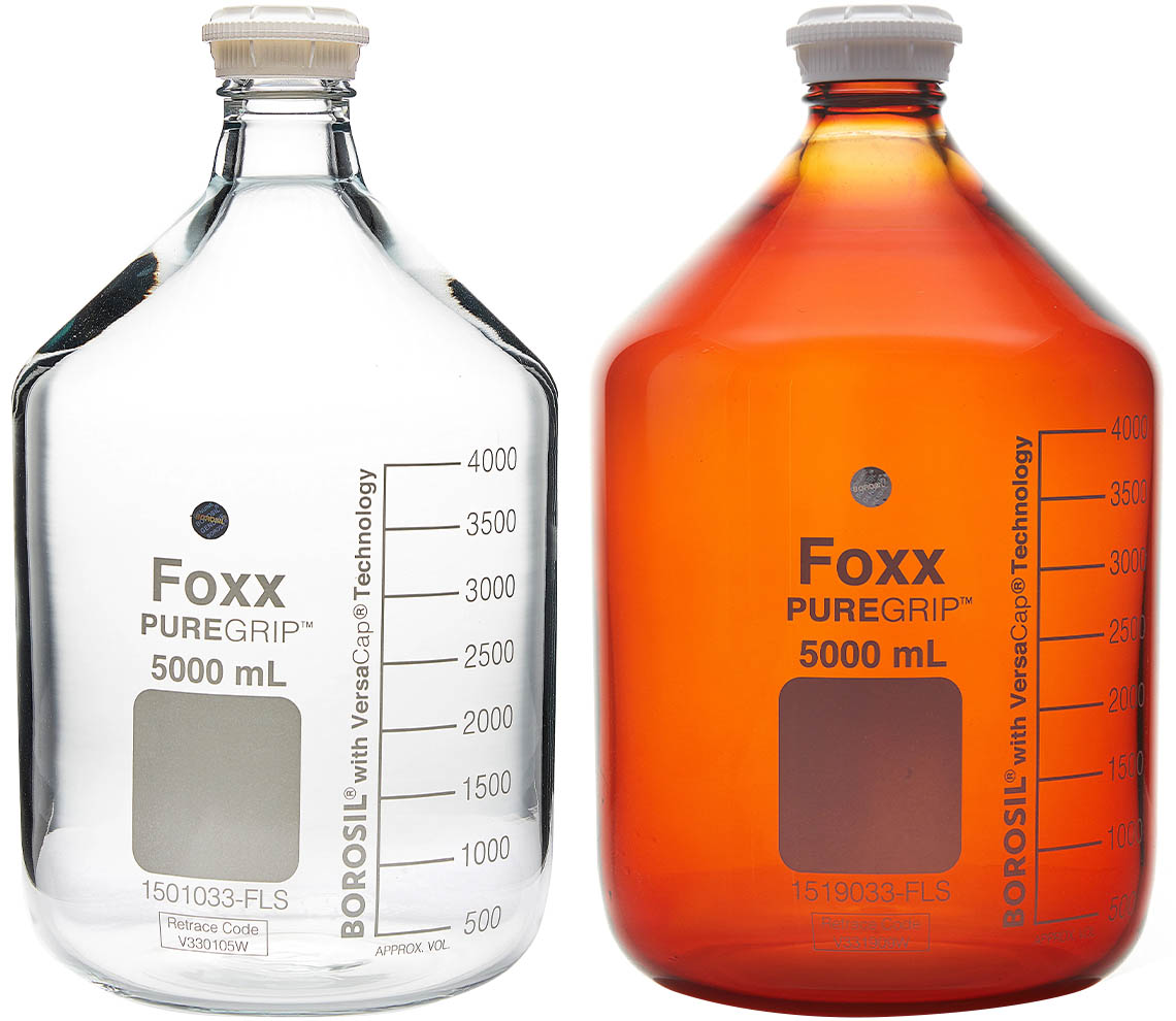 Foxx Life Sciences PUREGRIP Glass Bottles with VersaCap