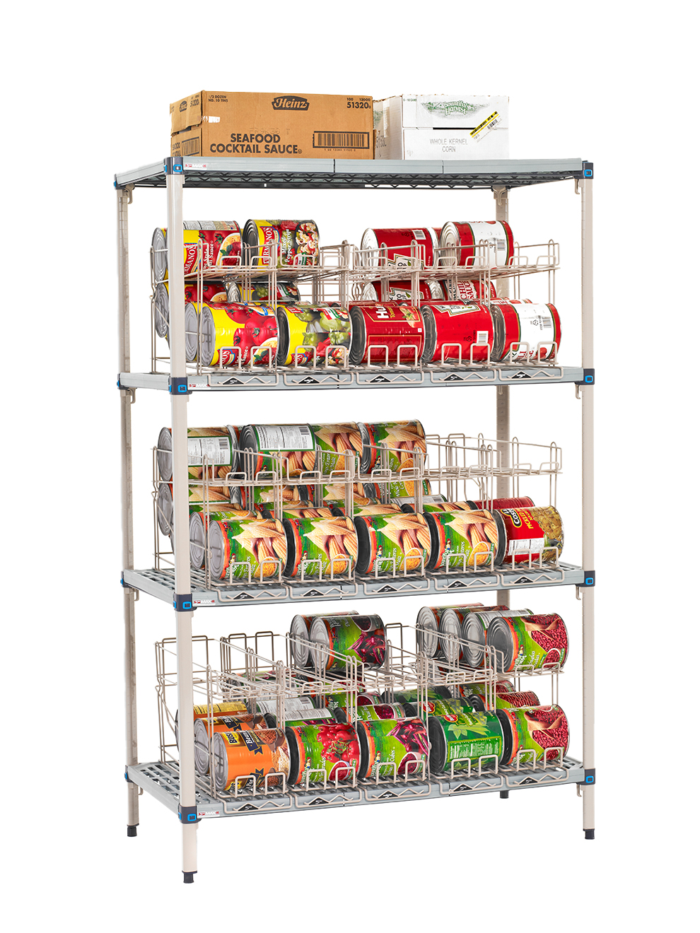 Metro MetroMax Q 4-Shelf Plastic Industrial Can Rack Unit