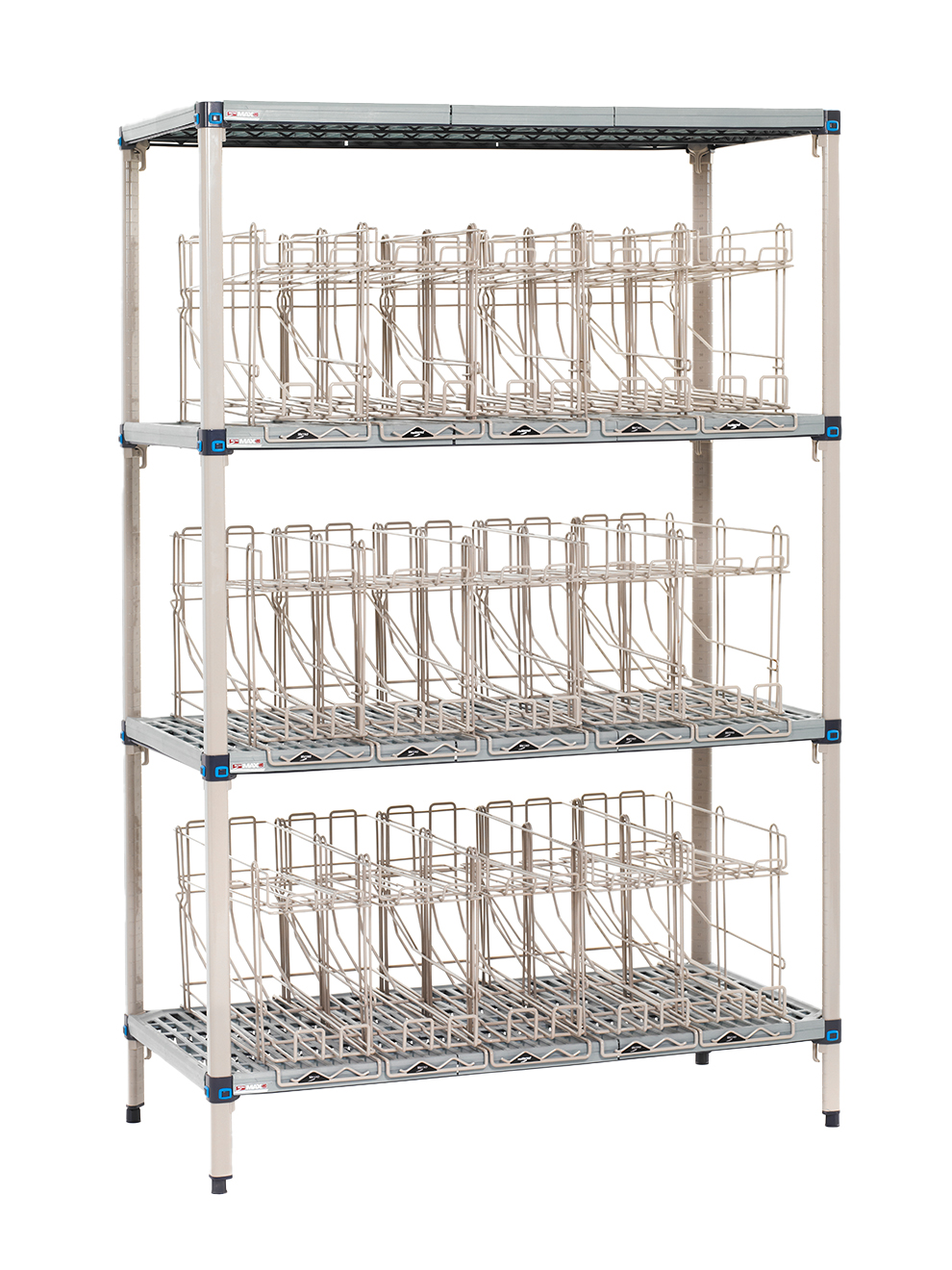 Metro MetroMax Q 4-Shelf Plastic Industrial Can Rack Unit