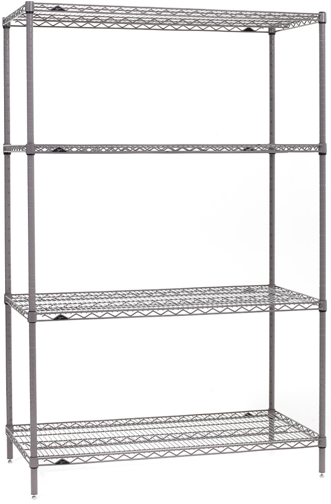 Metro Super Erecta 4-Shelf Starter Unit with Gray Epoxy Finish