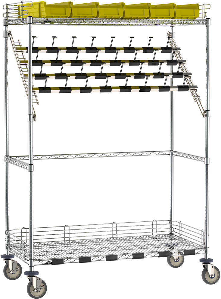 Metro Super Erecta Bulk Storage Style Wire Catheter Procedure Cart