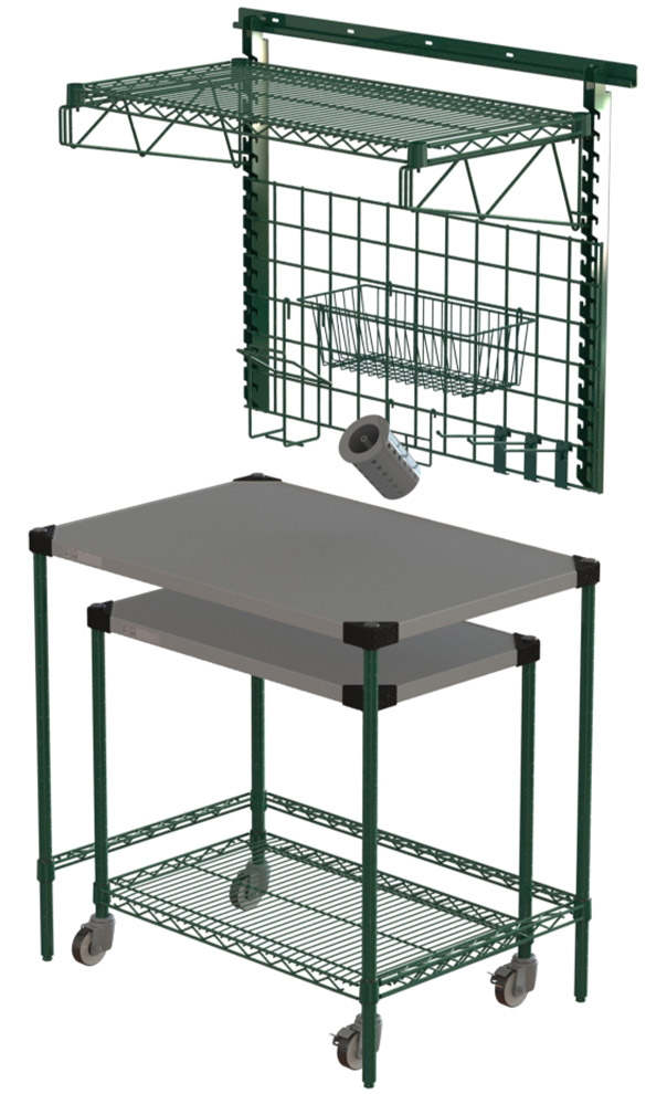 Metro Workstation with SmartWall Shelf and Cart