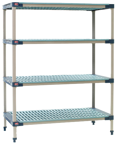 Metro MetroMax 4 4 and 5 Shelf Plastic Industrial Shelving Starter Unit