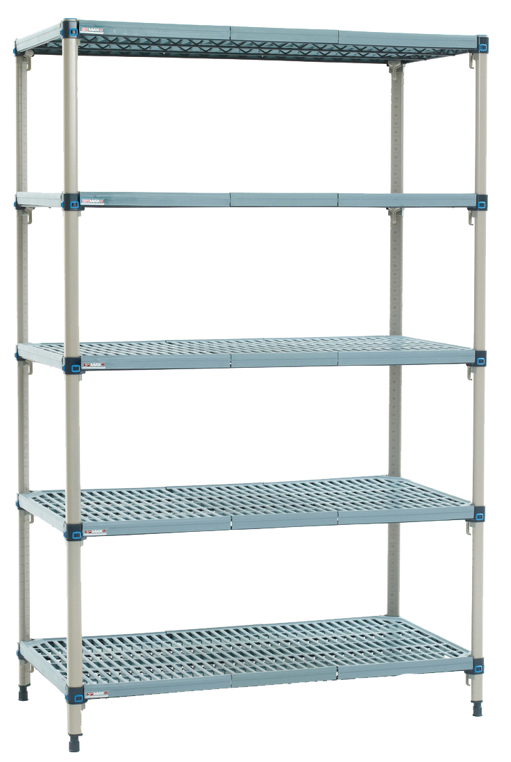 Metro MetroMax Q 4 and 5 Shelf Plastic Industrial Shelving Starter Unit