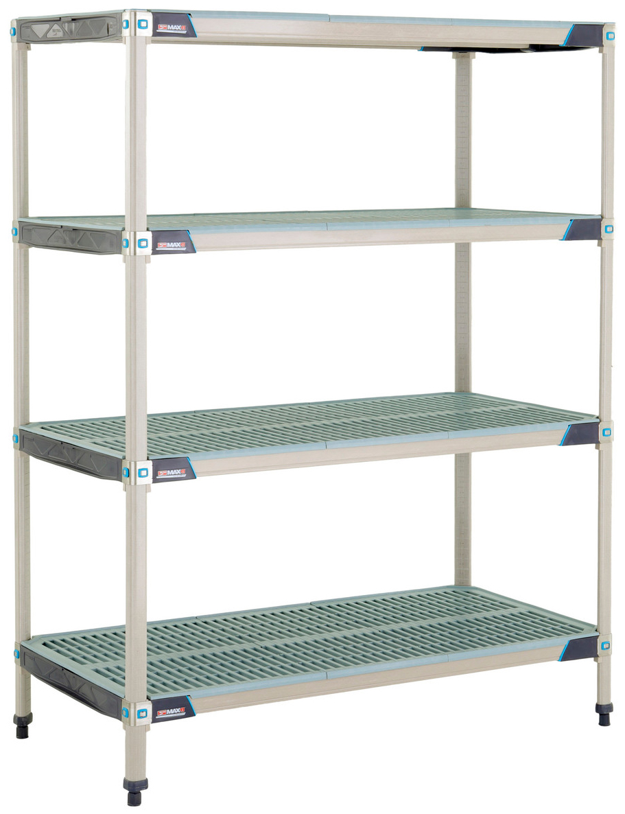 Metro MetroMax i 4 and 5 Shelf Plastic Industrial Shelving Starter Unit