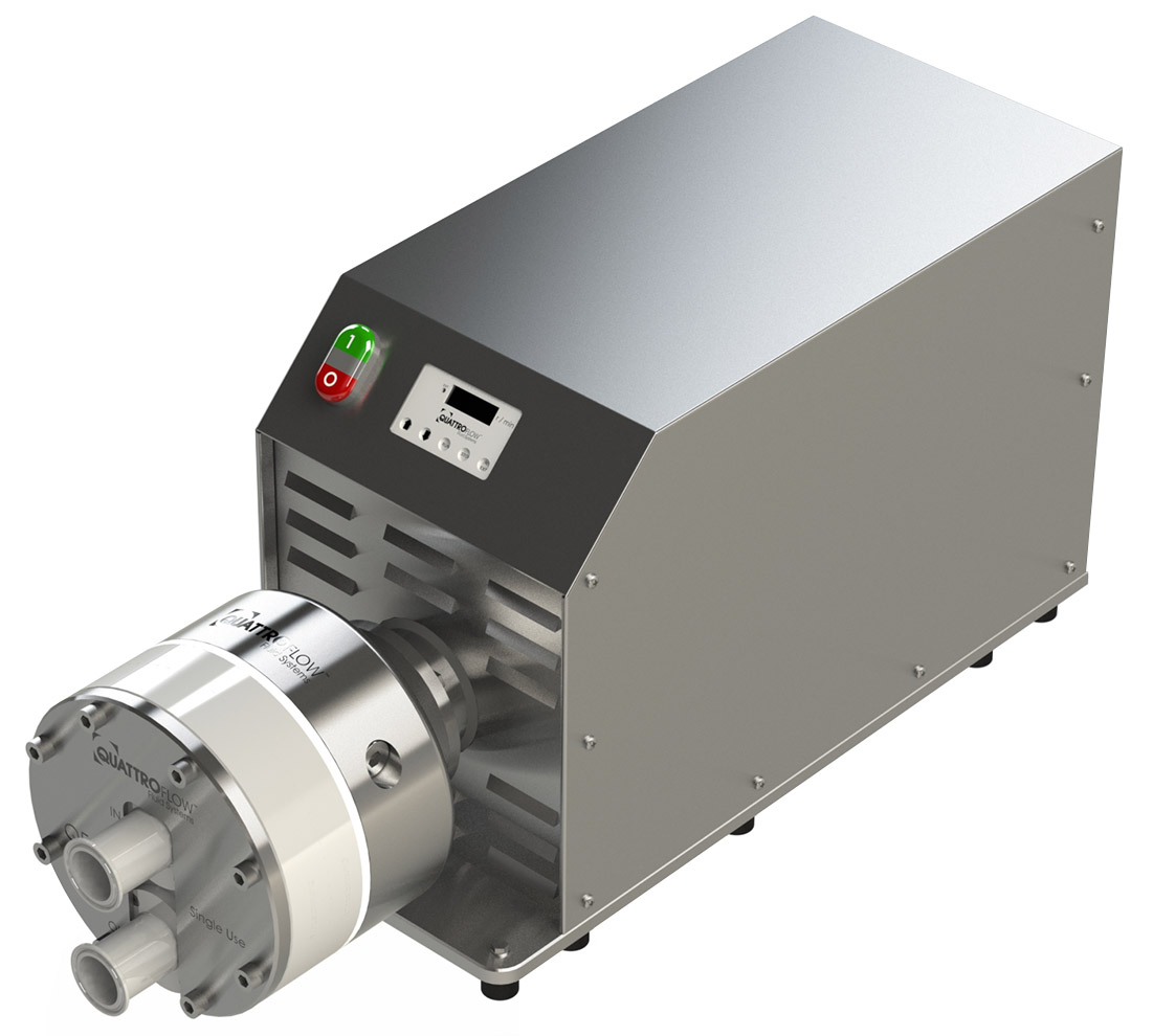 Quattroflow QF5k Series 4-Piston Diaphragm Pump with Single-Use Chamber