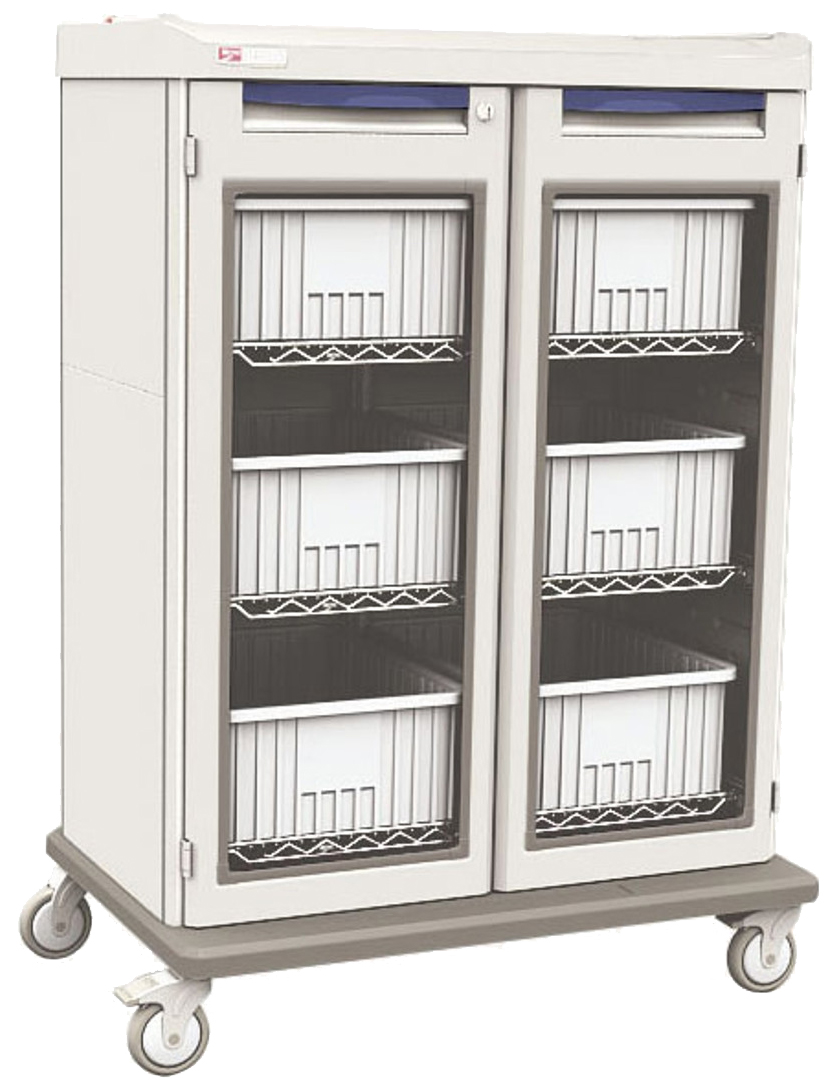 Metro SXRDIVSTOR Starsys Double-Wide Secure IV Cart