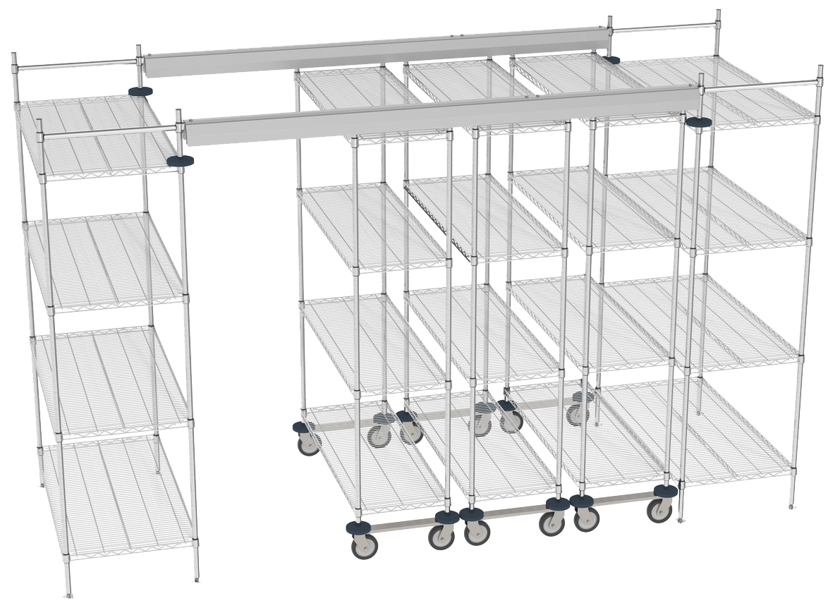 Metro Super Erecta Top-Track Overhead Track Shelving Complete Kit