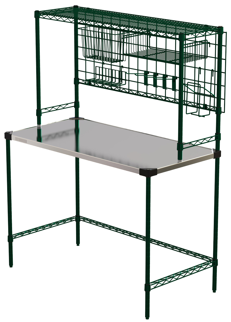 Metro Wire Shelving Workstation with Grid Organizer