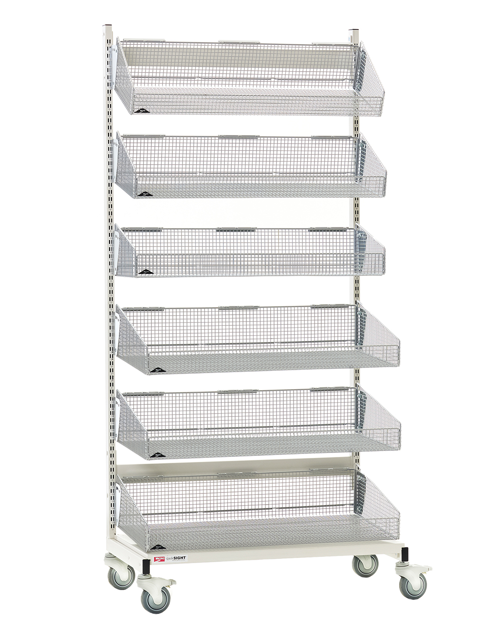 Metro qwikSIGHT Mobile / Stationary Singled-Sided Basket Shelving Unit