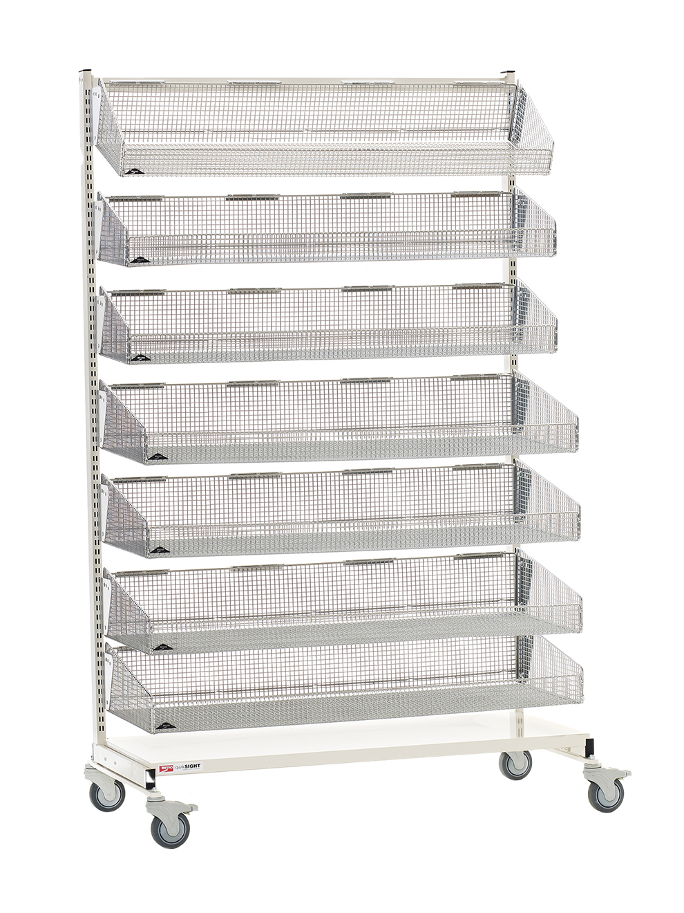 Metro qwikSIGHT Mobile / Stationary Singled-Sided Basket Shelving Unit