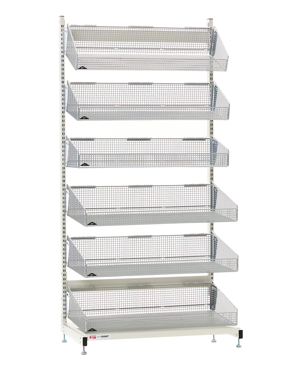 Metro qwikSIGHT Mobile / Stationary Singled-Sided Basket Shelving Unit