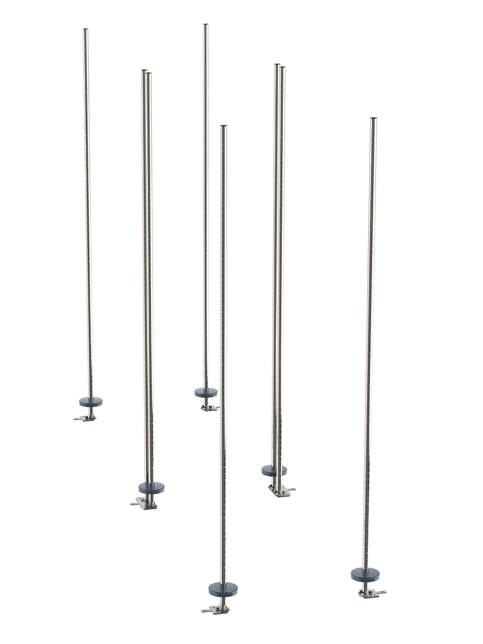 Metro qwikTRAK Floor Track Shelving Double Deep Stationary Intermediate Unit Kit