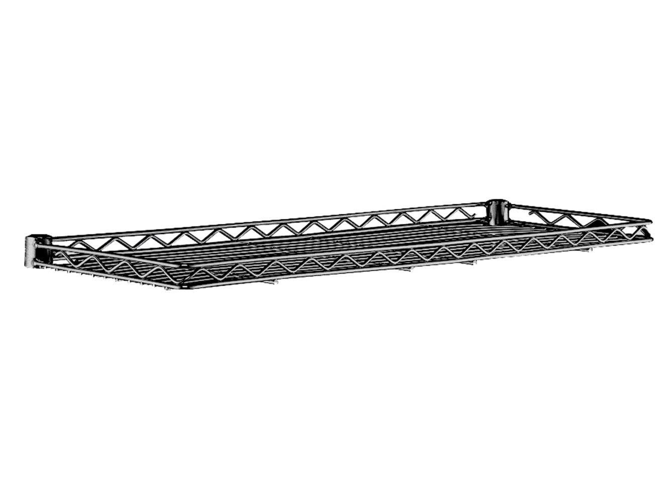 Metro Super Erecta Industrial Wire Cantilever Shelf with Smoked Glass Finish