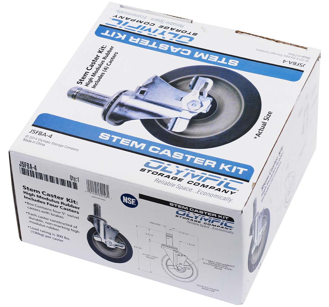 Olympic High Modulus Rubber Swivel/Brake Stem Casters