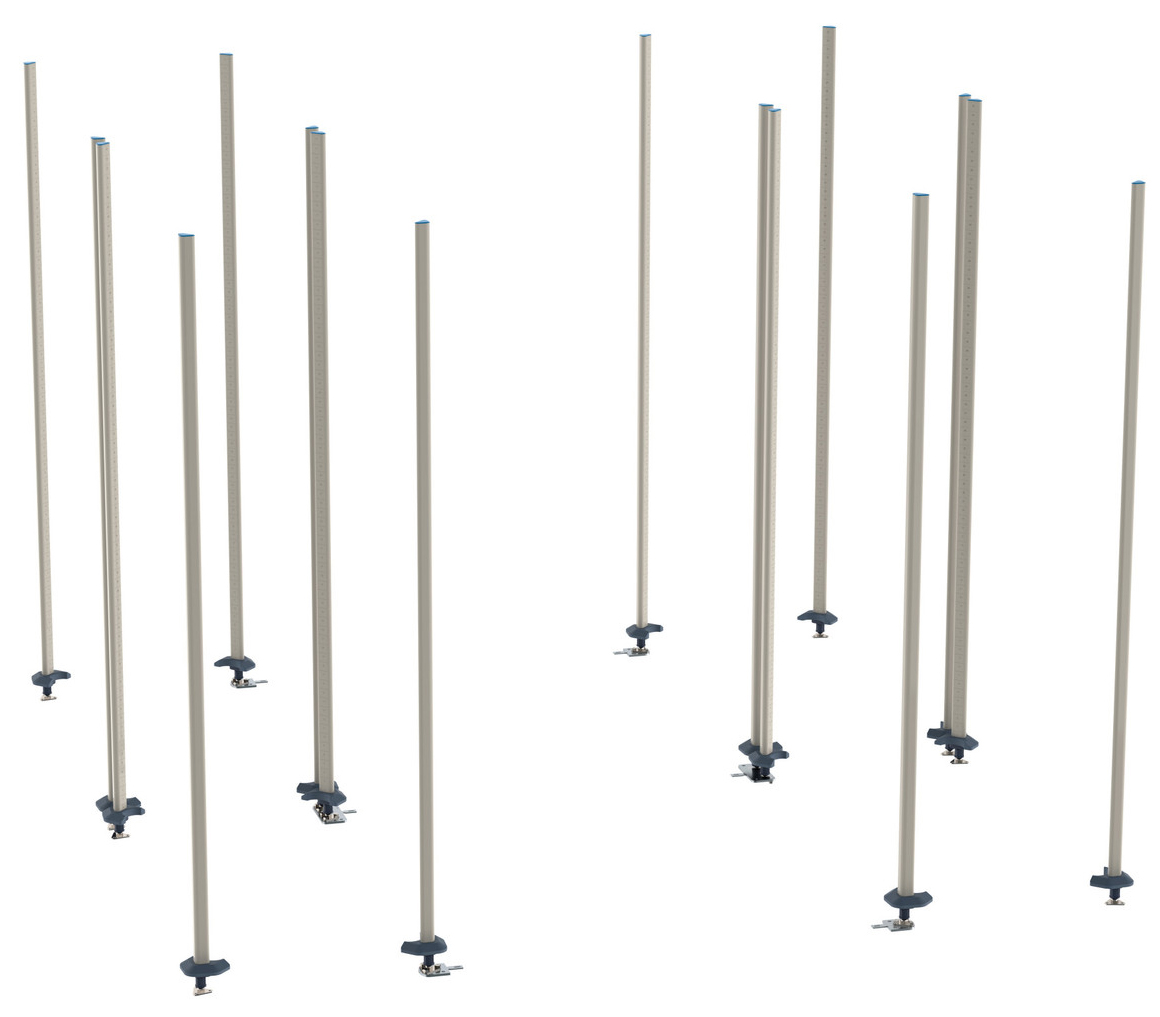 Metro qwikTRAK Floor Track Shelving Double Deep Stationary Intermediate Unit Kit