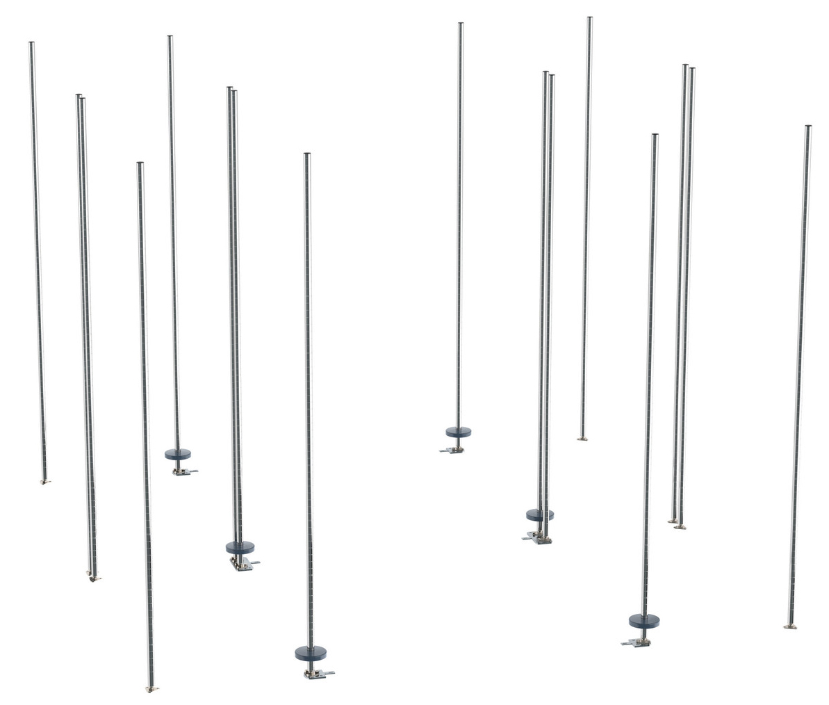 Metro qwikTRAK Floor Track Shelving Double Deep Stationary Intermediate Unit Kit