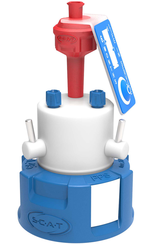 SCAT Lab Safety GL45 HPLC Safety Cap V2.0 with Shut-Off Valve